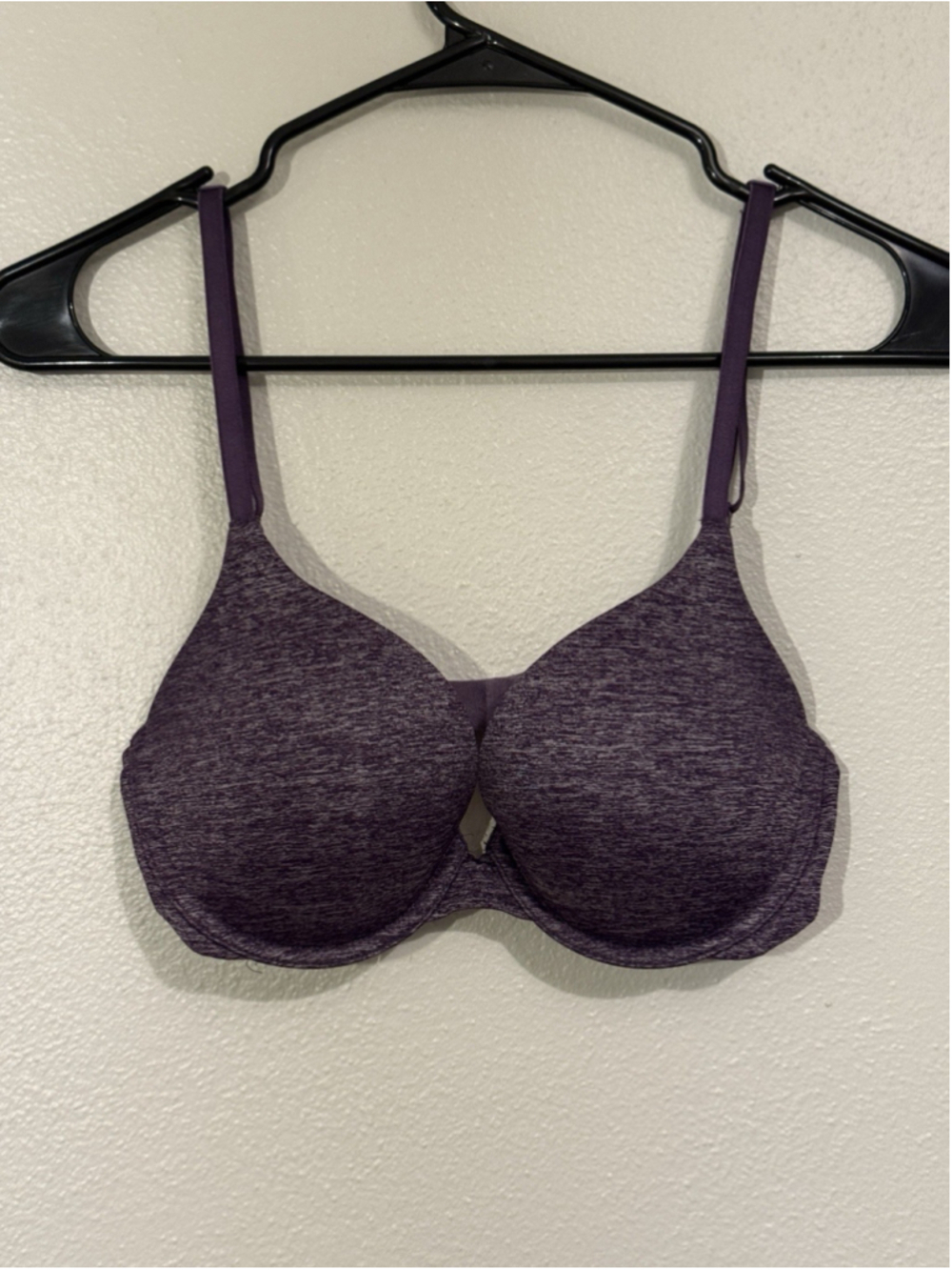 Victoria Secret Padded Perfect Coverage Bra 34C Heathered Purple Underwire